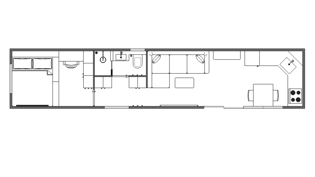 Containerhus Bostad planritning 2D