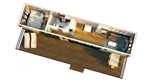 Nybyggt containerhus fullt utrustat med badrum, litet pentry och separat sovrum. Lämplig som rymligt gästhus eller uthyrningsbostad.